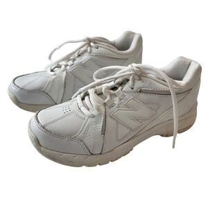 New Balance 624 Cross Training Shoes White‎ Leather Sneakers Walking Kids Size 3
